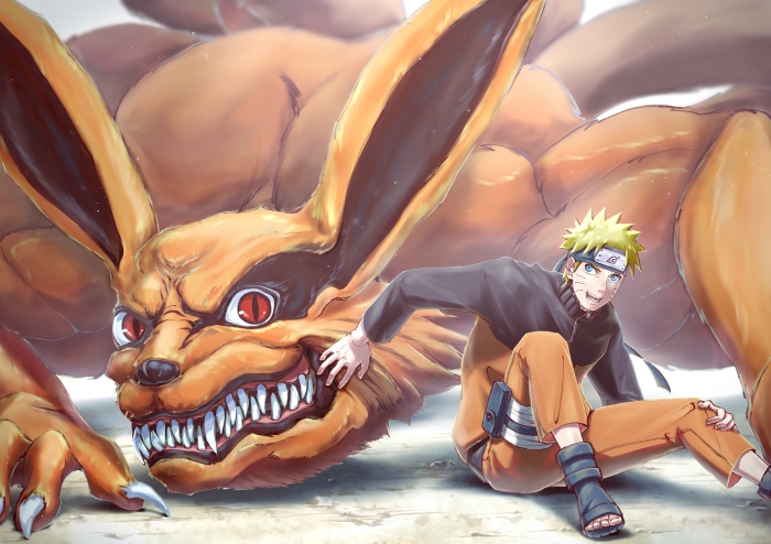 Naruto Uzumaki with Kurama in Art