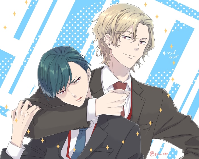 Two men in suits, Rymans Club
