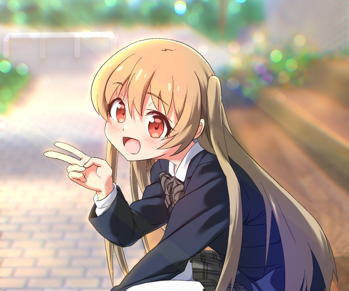 Koharu Minagi making peace sign