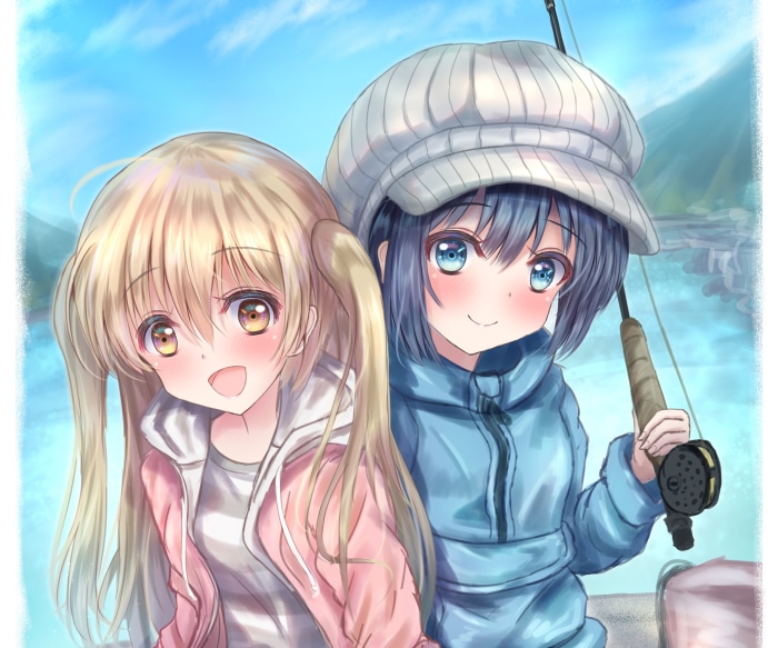 Hiyori Minagi and Koharu Minagi fishing
