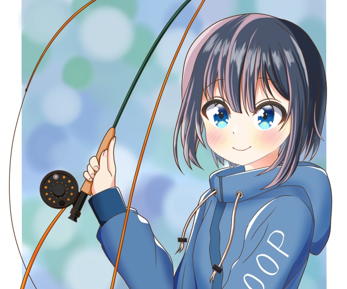 Girl with fishing rod
