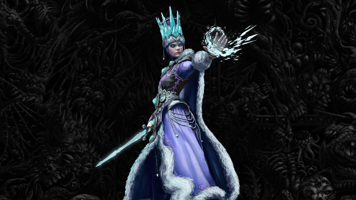 The Ice Queen with a sword and magic