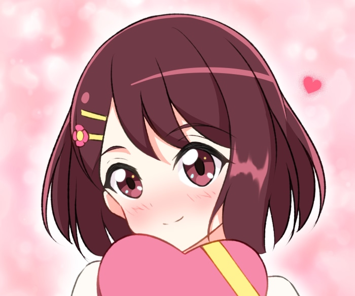 Nodoka Hanadera from Healin' Good PreCure holding a heart-shaped box