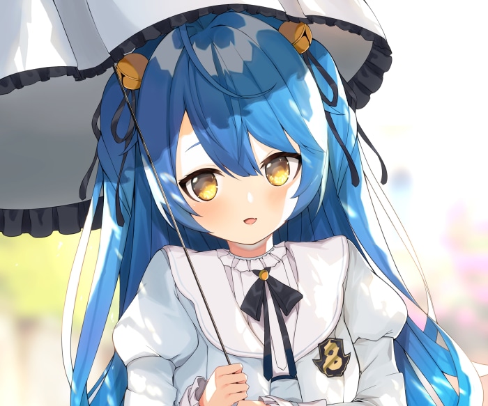 Amamiya Kokoro from Nijisanji holding an umbrella