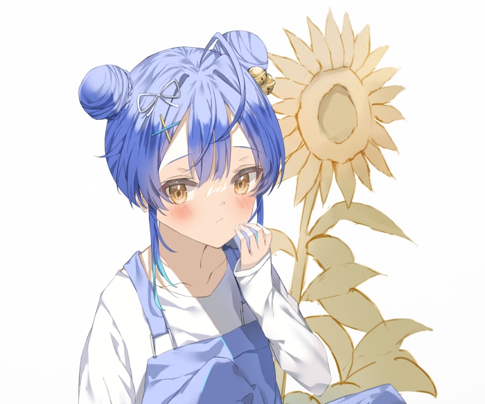 Amamiya Kokoro from Nijisanji with a Sunflower