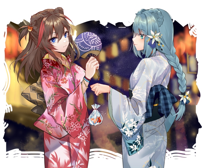 Zima and Istina from Arknights in Kimonos