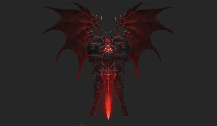 Demon warrior with wings and sword from MU ORIGIN 2