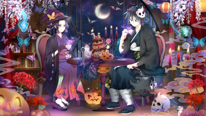 Shinobu Kochou and Giyuu Tomioka from Demon Slayer Halloween