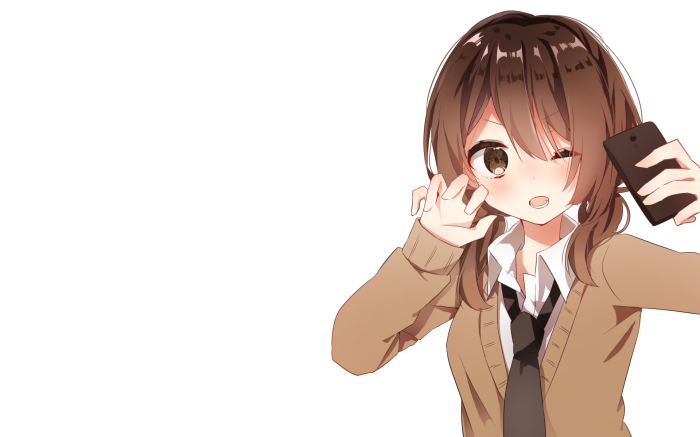 Anime girl taking a selfie