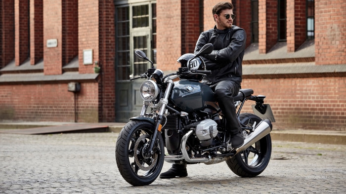 Man on a BMW R Nine T Motorcycle