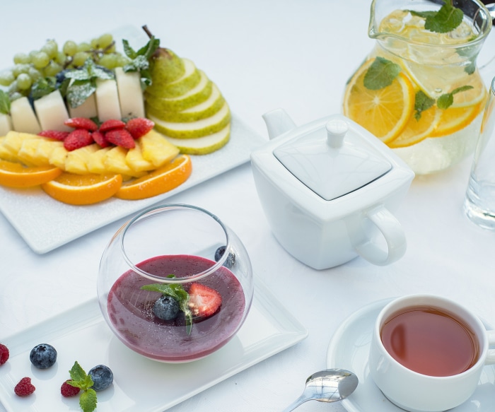 Still Life with Fruit Platter and Tea