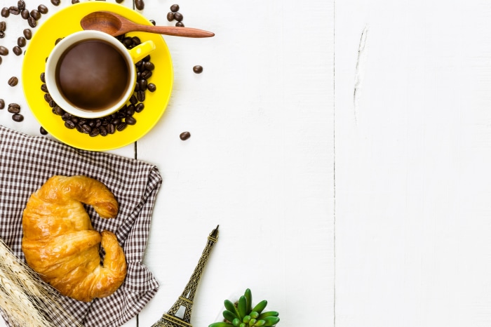 Coffee and Croissant Breakfast Still Life