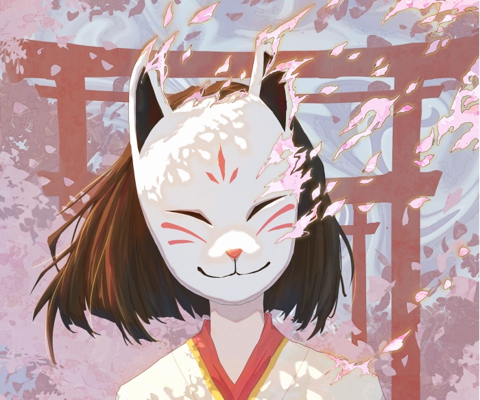 Kazari from Genshin Impact with Kitsune Mask