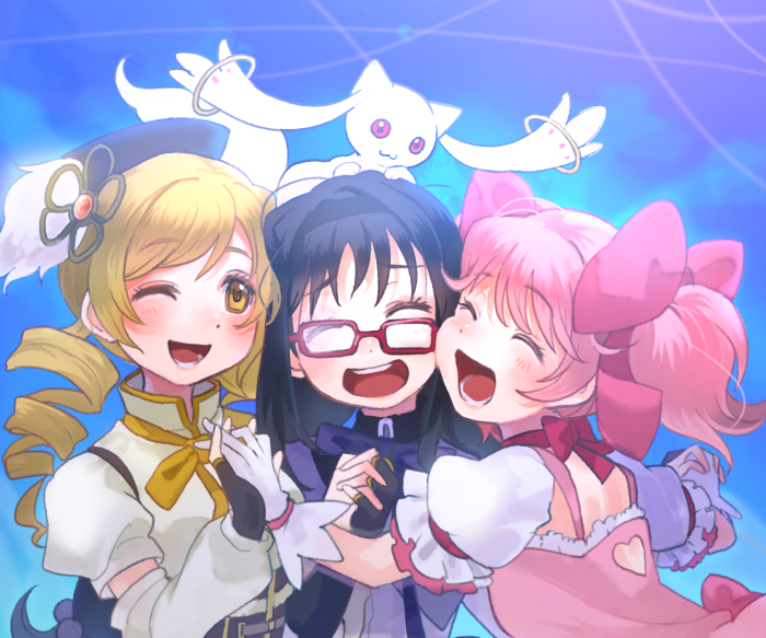 Mami Tomoe, Homura Akemi, and Madoka Kaname from Puella Magi Madoka Magica
