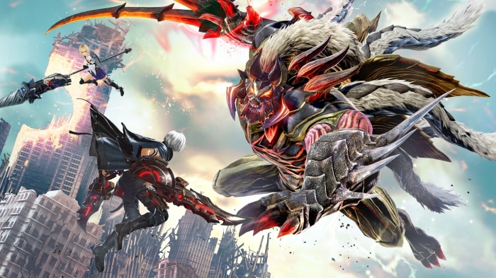 God Eater 3 Characters Fighting a Monster