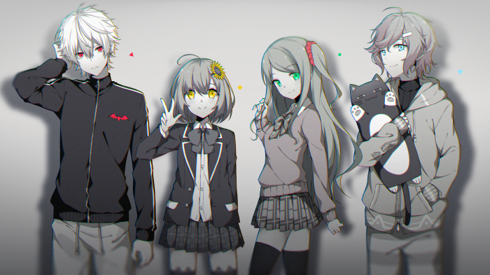Virtual YouTubers Honma Himawari, Kanae, Kuzuha, and Akabane Youko