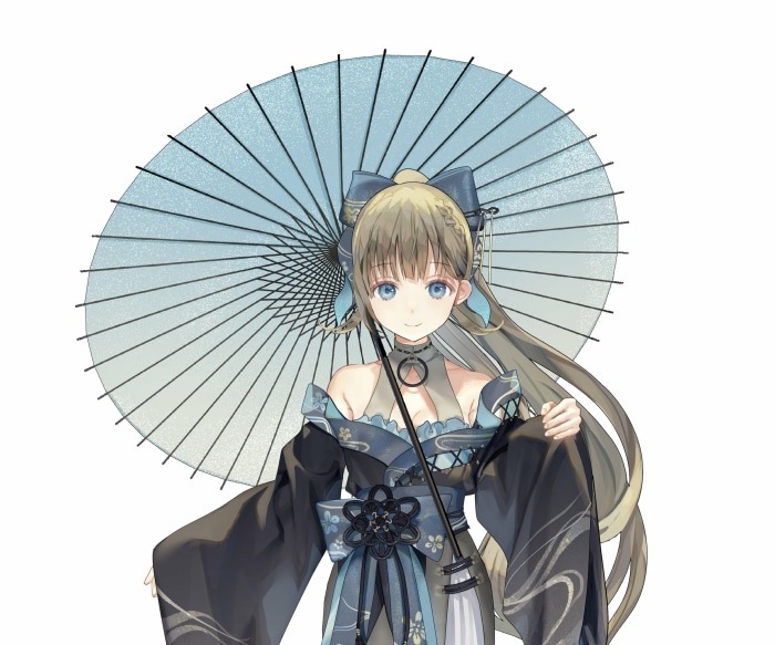 Hanabusa Lisa from VSPO! holding a parasol