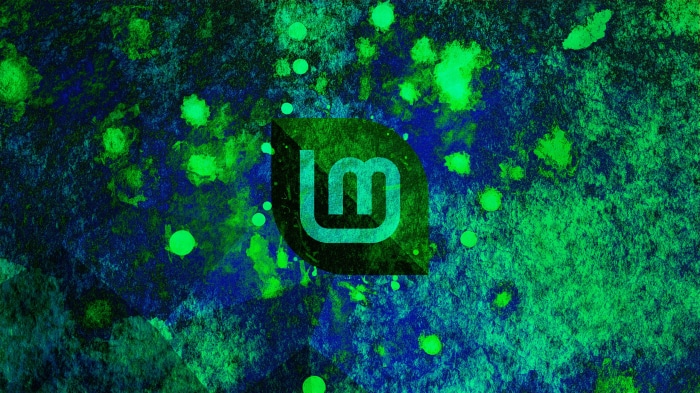 Linux Mint Logo on Abstract Background