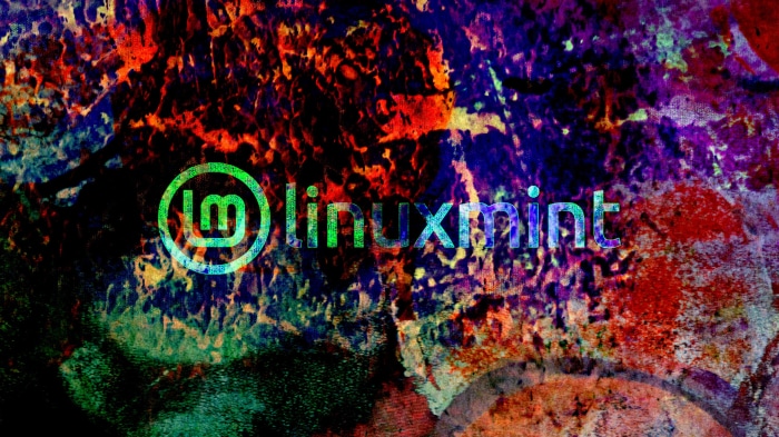 Linux Mint logo on abstract background