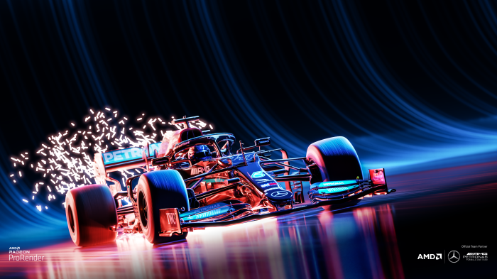 Mercedes-AMG Petronas F1 car with sparks