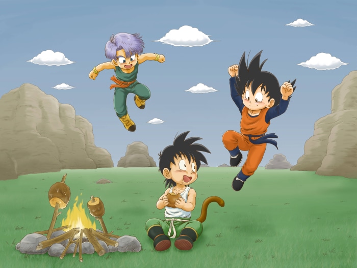 Goten, Trunks, and Gohan from Dragon Ball Z