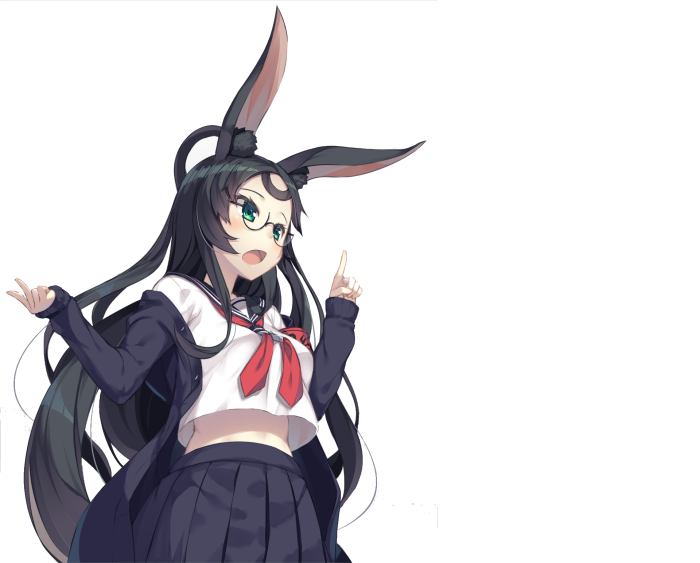 Azur Lane character with animal ears and school uniform