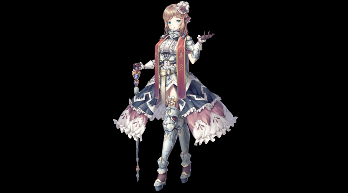 Girl in ornate armor and dress
