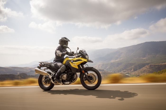BMW F 750 GS motorcycle on a road