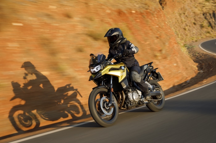 BMW F 750 GS motorcycle on a road