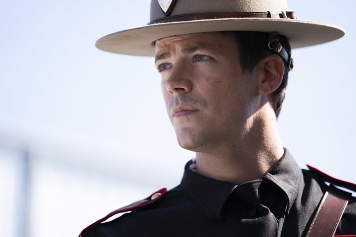 Grant Gustin as a police officer in Rescued By Ruby 4K