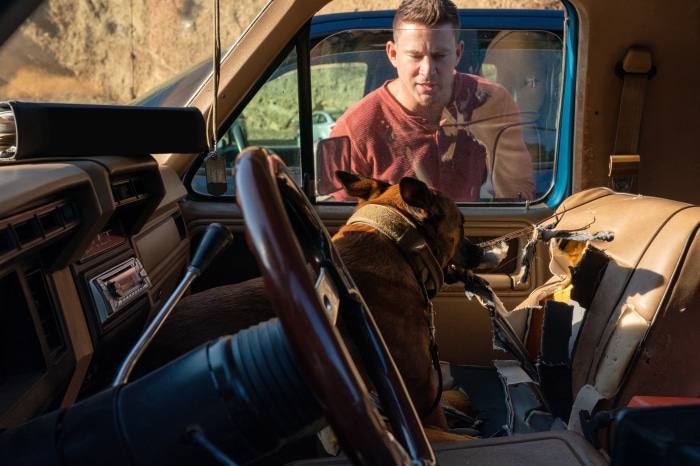 Channing Tatum and Dog in Truck