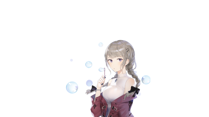 Girl blowing bubbles