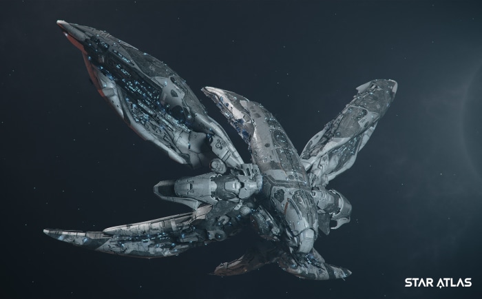 Star Atlas spaceship in space