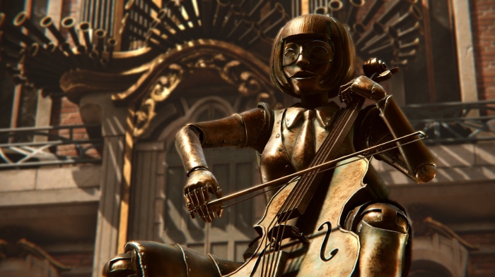 Automaton playing cello in Syberia: The World Before