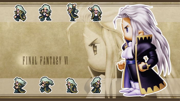 Setzer Gabbiani from Final Fantasy VI pixel art