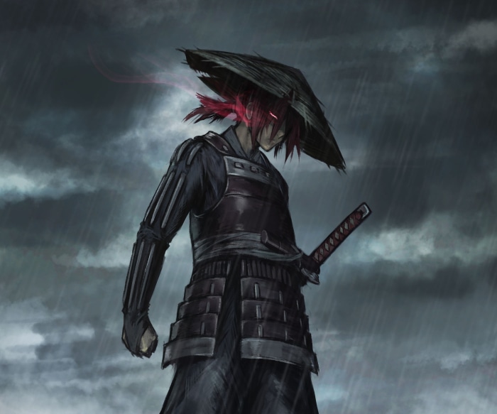 Nanashi from Sword of the Stranger in the rain