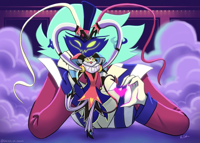 Asmodeus and Fizzarolli from Helluva Boss
