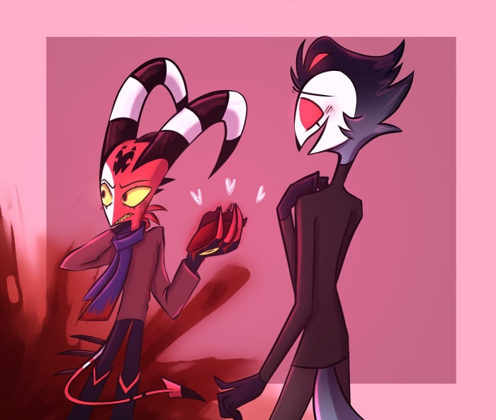 Blitzo and Stolas from Helluva Boss Artwork