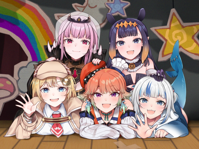 Hololive EN Myth members posing together