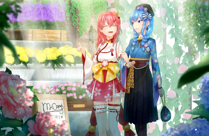 Sakura Miko and Hoshimachi Suisei from Hololive