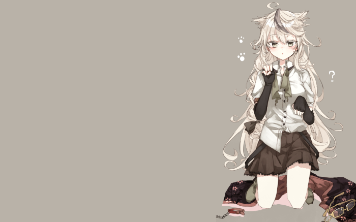 Anime girl with cat ears and tail