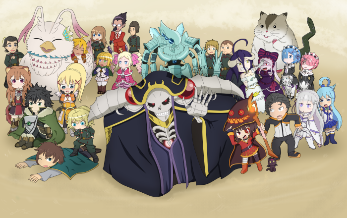 Isekai Quartet 4K Characters Group