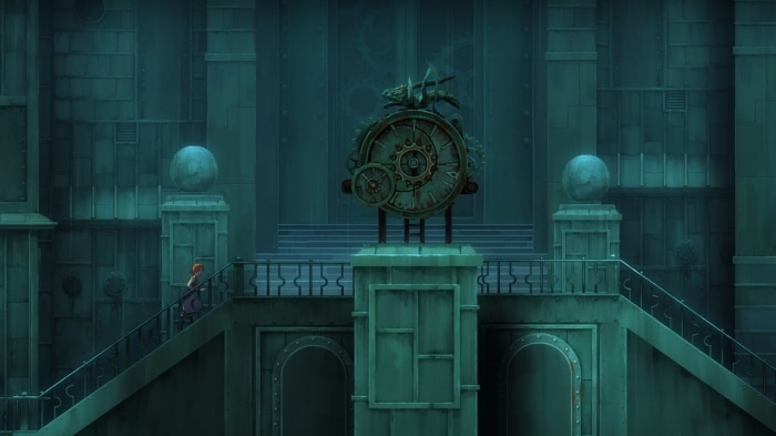 Girl walking up stairs in Forgotten Anne