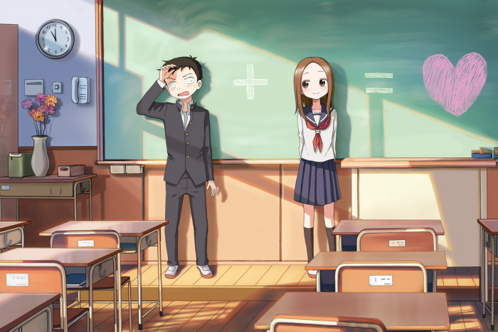 Takagi and Nishikata from Karakai Jouzu No Takagi-san 4K