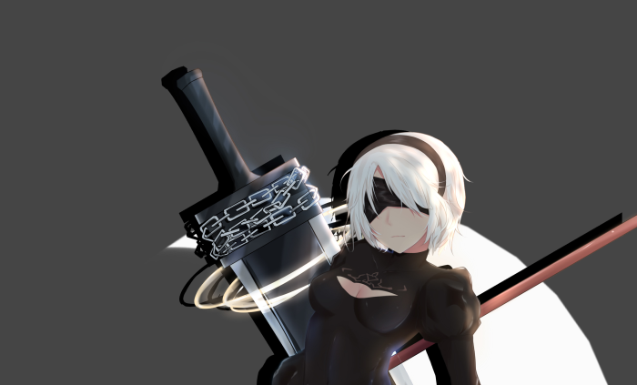 2B from NieR: Automata with a large sword