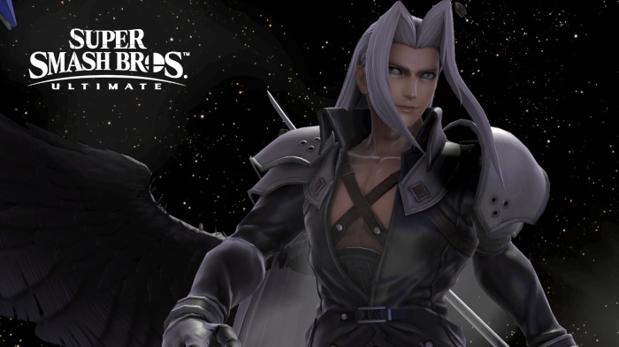 Sephiroth from Super Smash Bros. Ultimate in space