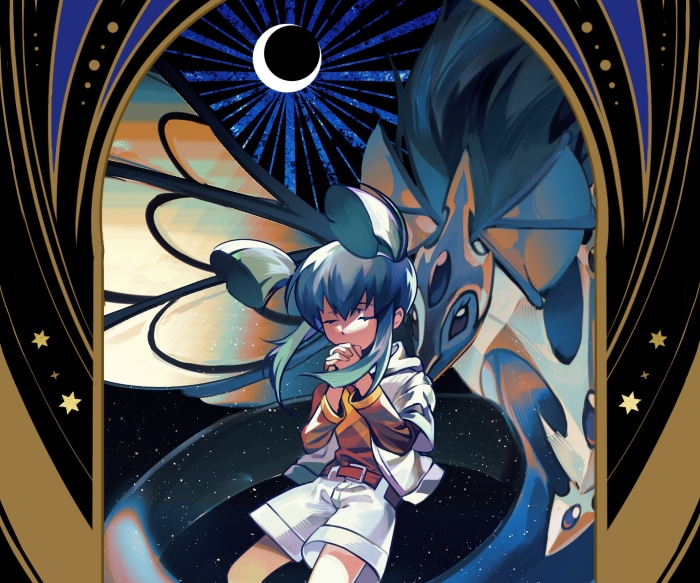 Luca from Yu-Gi-Oh! 5Ds with a dragon