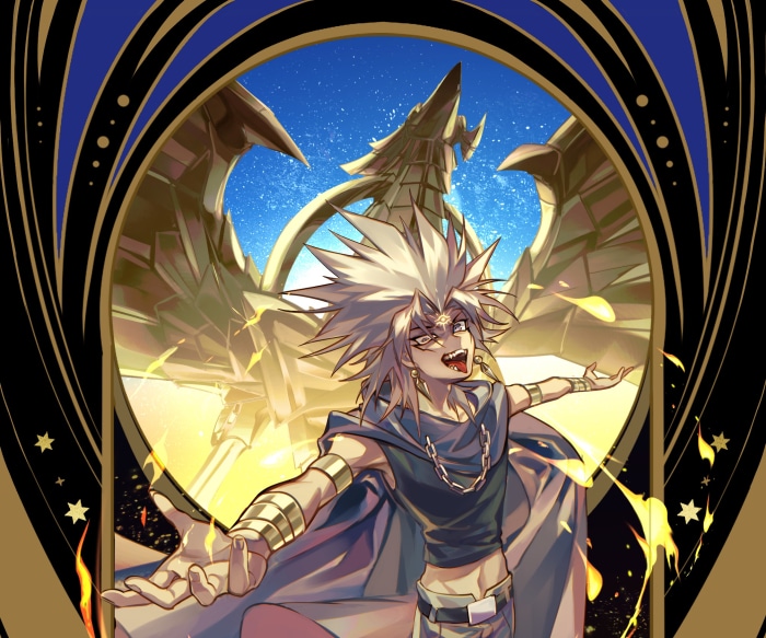 Yami Marik from Yu-Gi-Oh! with Egyptian God Dragon
