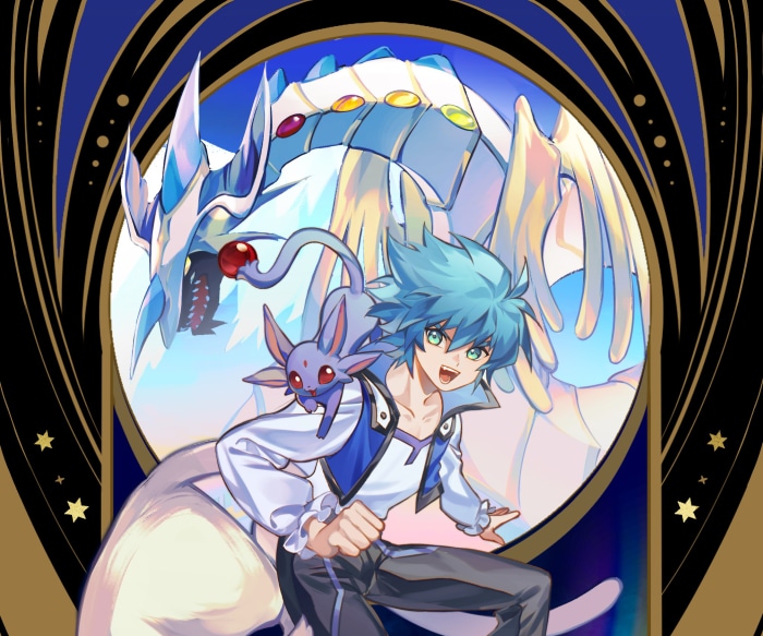 Jesse Anderson and Rayquaza from Yu-Gi-Oh! GX
