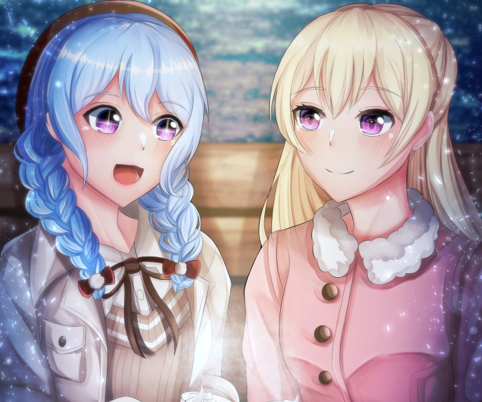 Kanon Matsubara and Chisato Shirasagi from BanG Dream! Girls Band Party!